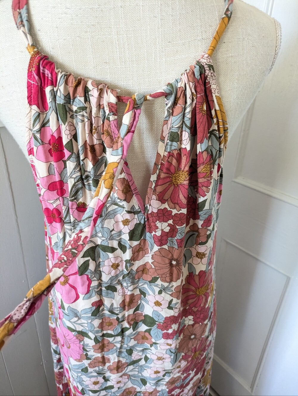 Gigio Floral Mixed Print Maxi Dress Boho Size Large Colorful Sleeveless * - Picture 7 of 8